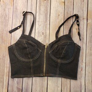 Say What denim corset top size L